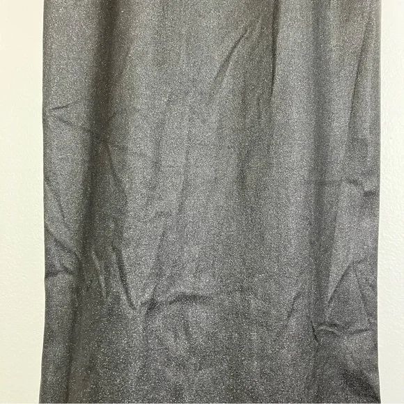 SOLD Collectif Black Glitter Maxi Prom Dress - Leather Look Mermaid Gown XS - Picture 13 of 16